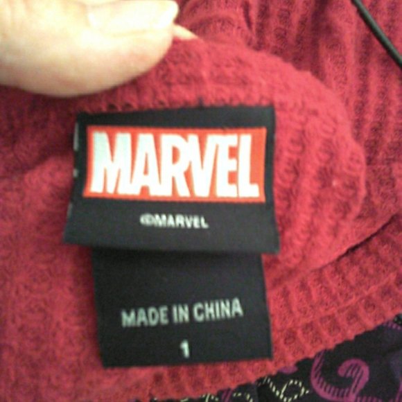 MARVEL Red Spider-Man Graphic WAFFLE Tunic Dress SUPER SOFT SZ. 1 ? PTP 21-26 - Picture 3 of 6